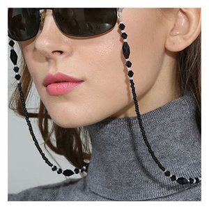 Black Beaded Eyeglass Sunglass Chain